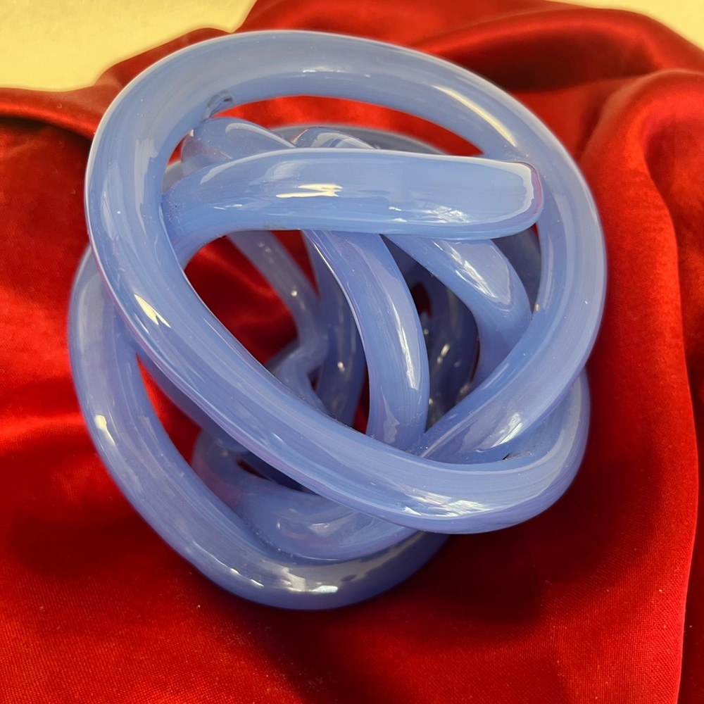 Blue Glass Knot Sculpture